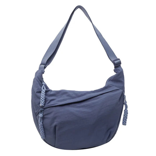 Canvas Lightweight Solid Color Dumpling Bag Crossbody Bags Large Capacity Korean Simplified Shoulder Bag
