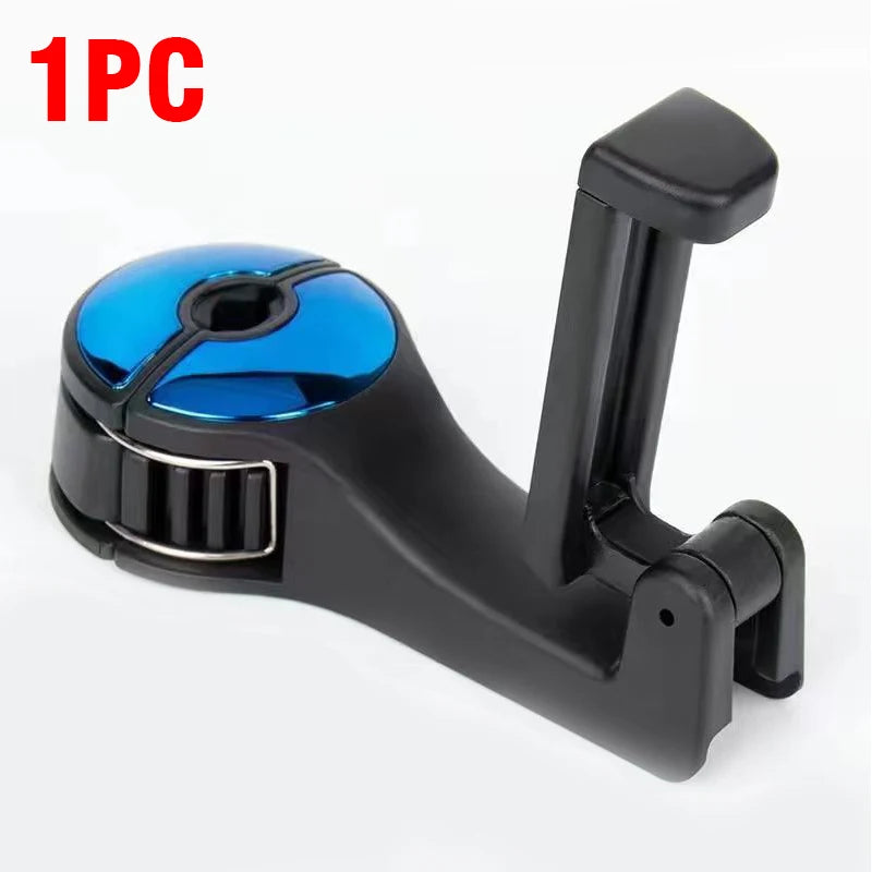 1Pc with Phone Holder 360° Rotation Car Seat Back Hooks Auto Headrest Hanging Clothes Umbrella Stand Support Hook Car Supplies