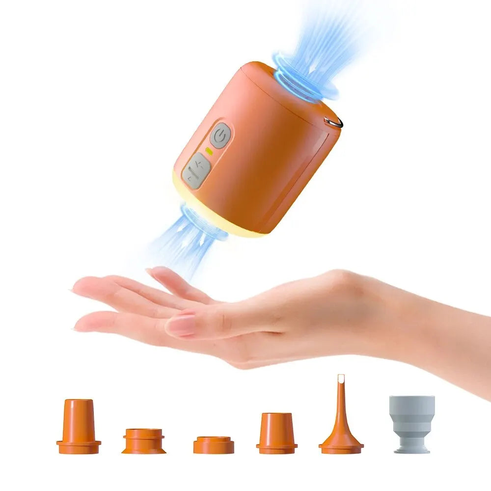 Portable Air Pump, Mini Air Inflator with Camping Light, USB-C Charging, for Sleeping Pads, Air Mattress, Vacuum Bags