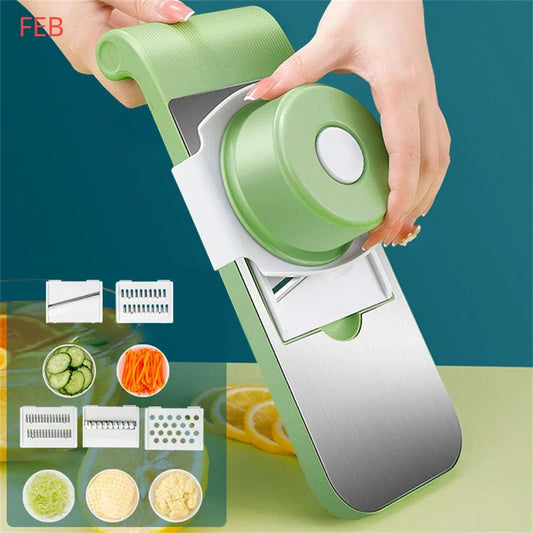 Household Hand Protection Stainless Steel Vegetable Slicer Multifunctional Kitchen Vegetable Cutter Dicing and Slicing Appliance
