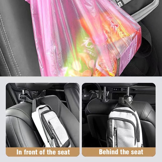 1Pc with Phone Holder 360° Rotation Car Seat Back Hooks Auto Headrest Hanging Clothes Umbrella Stand Support Hook Car Supplies